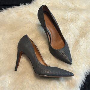 Carrano Leather Snakeskin Stiletto Heels